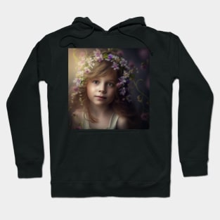 A Young Girl Wearing A Garland of Flowers Hoodie